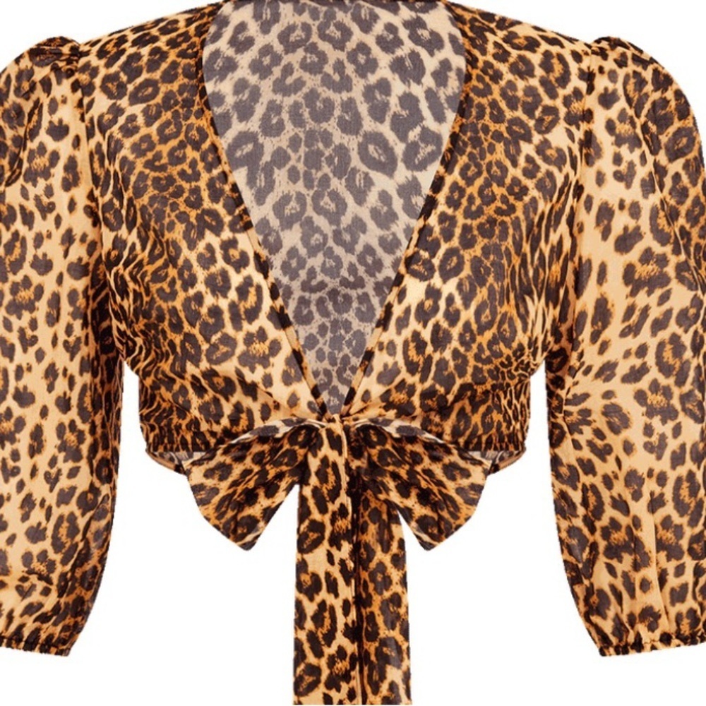 Leopard button up cover up